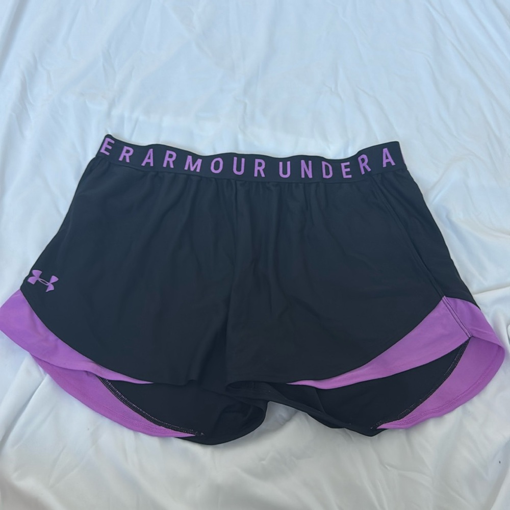 Black and purple under Armour shorts